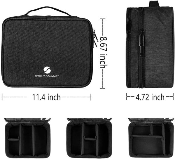 Travel Electronics Organizer, Waterproof Cable Organizer Bag for Electronic Accessories Double Layer Large Shockproof Cable Storage Bag for Cord, Power Bank, Tablet(Up to iPad 11 inch) - Black - Imagen 5