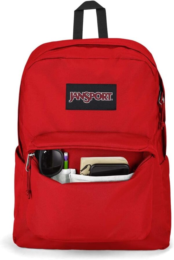 JanSport SuperBreak Plus Backpack with Padded 15-inch Laptop Sleeve and Integrated Bottle Pocket - Spacious and Durable Daypack for Work and Travel - Red Tape - Imagen 4