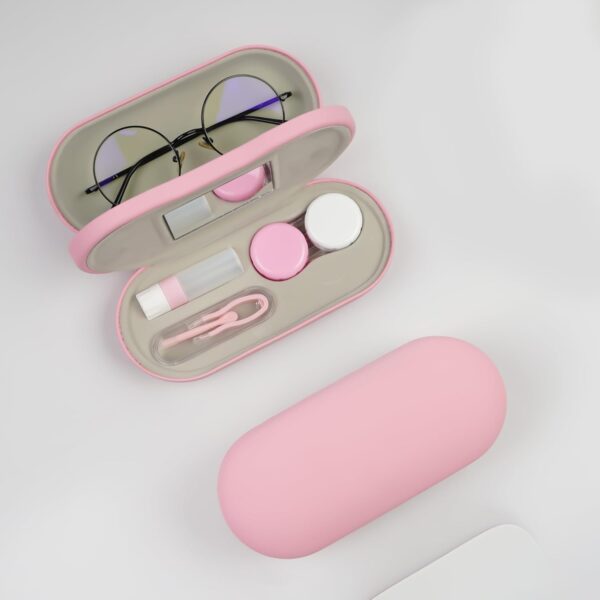 Eyeglass Case,Double Sided Portable Contact Lens Case,2 in 1 Portable Contact Multifunction,Durable Lens Case - Imagen 2