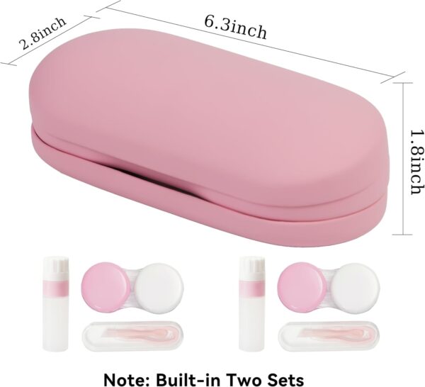 Eyeglass Case,Double Sided Portable Contact Lens Case,2 in 1 Portable Contact Multifunction,Durable Lens Case - Imagen 4