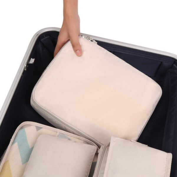 BAGAIL 8 Set Packing Cubes Luggage Packing Organizers for Travel Accessories-Cream - Imagen 4