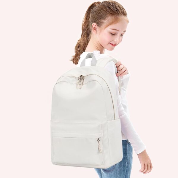 School Backpack for Teen Girls Women Laptop Backpack College Bookbags Middle School Travel Work Commuter Back Pack(Solid Beige) - Imagen 6