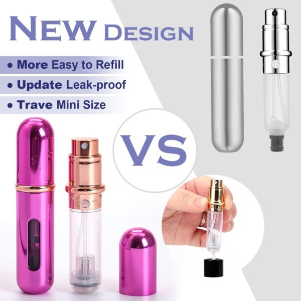 KAYZON Travel Mini Perfume Refillable Atomizer Container, Portable Perfume Spray Bottle, 5ml Travel Perfume Scent Pump Case Fragrance Empty Spray Bottle for Traveling and Outgoing (3 Pack) - Imagen 5