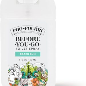 Poo-Pourri Before-You-Go Toilet Spray, Beach Bum, 1 Fl Oz Pocket Travel Size – Coconut, Orchid and Toasted Praline