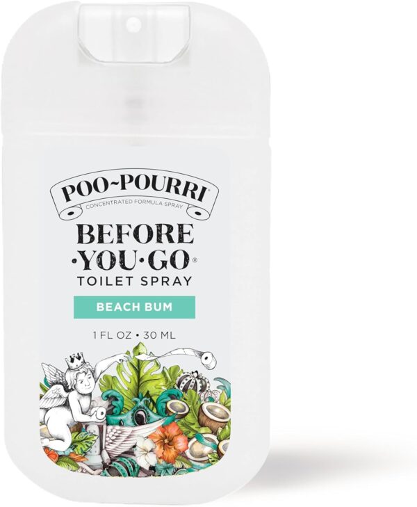 Poo-Pourri Before-You-Go Toilet Spray, Beach Bum, 1 Fl Oz Pocket Travel Size - Coconut, Orchid and Toasted Praline