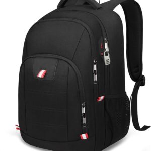 Della Gao Laptop Backpack, Business Travel Backpack with USB Charging Slit for Men Womens, Anti Theft Water Resistant Computer Backpack Fits 15 Inch Laptop and Notebook, Black