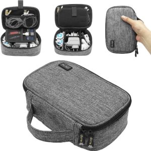 sisma Travel Cords Organizer Universal Small Electronic Accessories Carrying Bag for Cables Adapter USB Sticks Leads Memory Cards, Grey 1680D-Fabrics SCB17092B