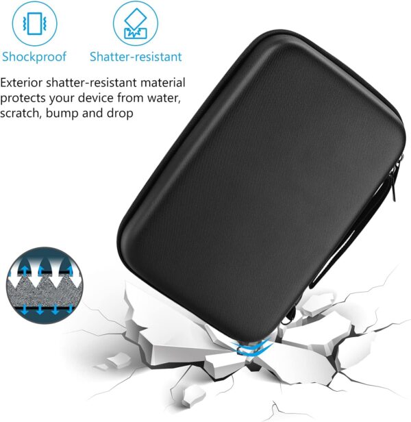 ProCase Hard Travel Electronic Organizer Case for MacBook Power Adapter Chargers Cables Power Bank Apple Magic Mouse Apple Pencil USB Flash Disk SD Card Small Portable Accessories Bag -L, Black - Imagen 5