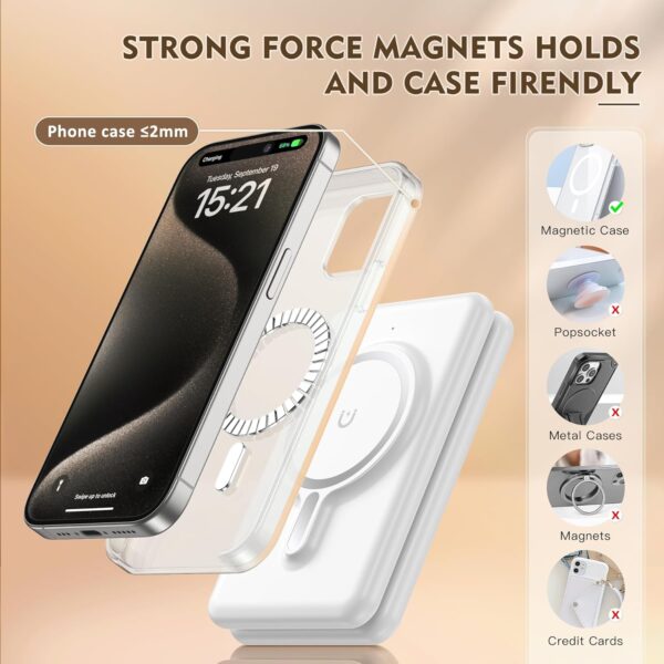 Magnetic Wireless Charger for iPhone: 3 in 1 Travel Charging Station for Apple Devices for iPhone 15 14 13 12 Pro Max Plus - Foldable Charging Pad for Apple Watch Series & Airpods 3 2 Pro - Imagen 4