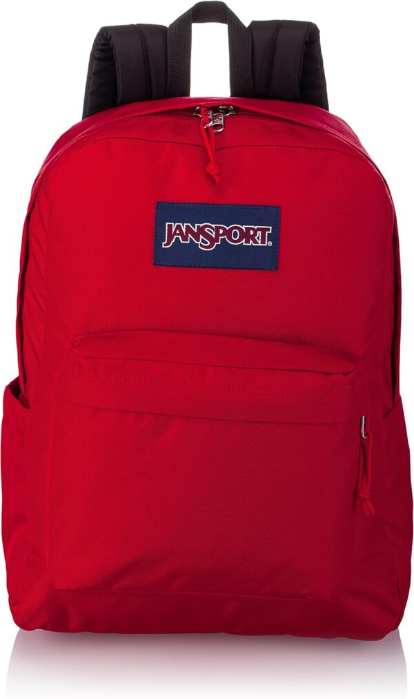 JanSport SuperBreak Plus Backpack with Padded 15-inch Laptop Sleeve and Integrated Bottle Pocket - Spacious and Durable Daypack for Work and Travel - Red Tape