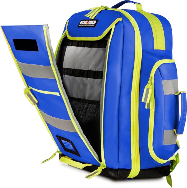 Scherber Fully-Stocked Premium First Responder Backpack | EMT/EMS Medic Trauma, Bleeding & Oxygen Medical Kit | CAT Tourniquet, QuikClot 4x4, HyFin Chest Seal & 250+ First Aid Supplies - Blue - Imagen 6