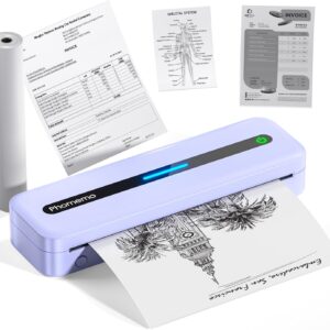 Phomemo M832 Portable Printers Wireless for Travel,Bluetooth Mobile Thermal Printer,Upgrade Inkless Printer Support 8.5» x 11»&A4 Roll Paper for Office,Home,School,Compatible with Phone,Laptop