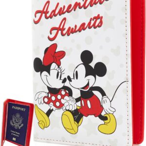 Disney Mickey & Minnie Mouse Passport Holder – Officially Licensed Passport Holder for Women – Travel Essentials for Women