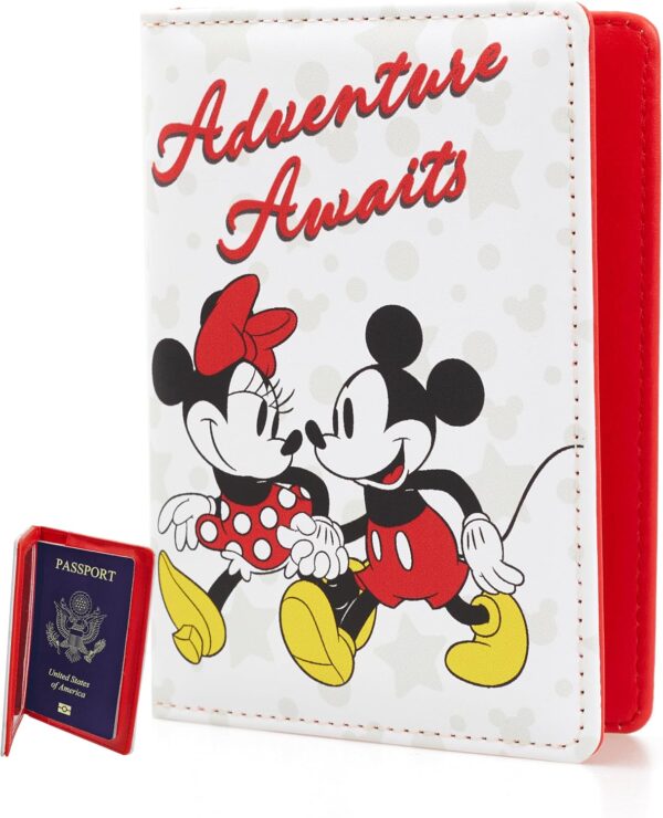 Disney Mickey & Minnie Mouse Passport Holder - Officially Licensed Passport Holder for Women - Travel Essentials for Women