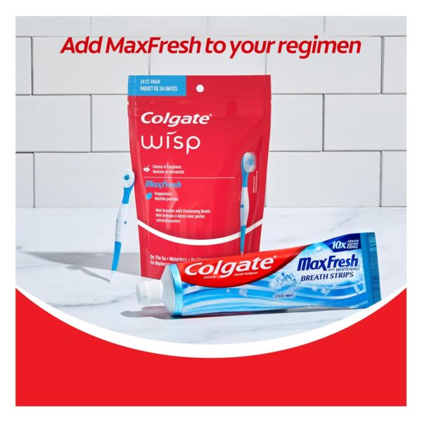 Colgate Max Fresh Wisp Disposable Mini Travel Toothbrushes, Peppermint, 24 Count (Pack of 4) - Imagen 6