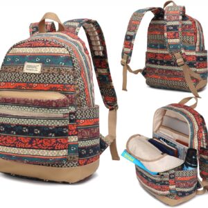 Kinmac New Bohemian Laptop Backpack with Massage Cushioned Straps Travel Outdoor Backpack for Laptop Up to 15.6 Inch