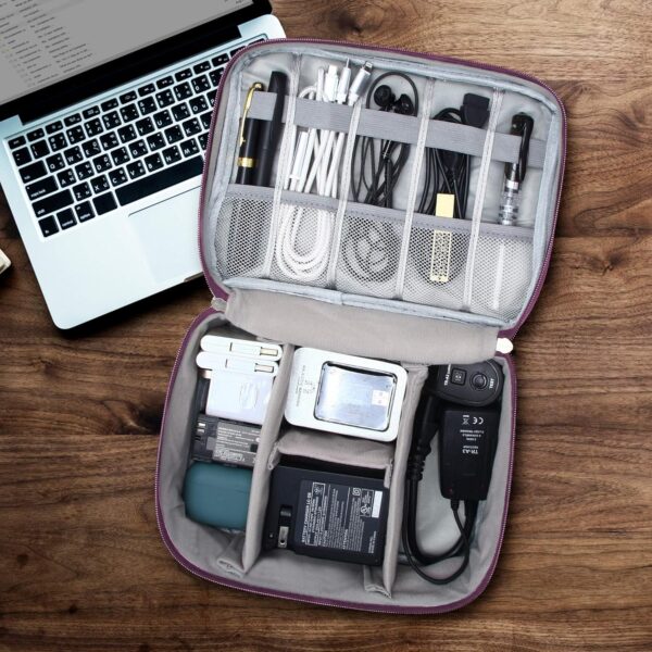 Electronics Organizer Travel Universal Cable Organizer Bag Waterproof Electronics Accessories Storage Cases for Cable, Charger, Phone, USB, SD Card, Hard Drives, Power Bank, Cords - Imagen 5