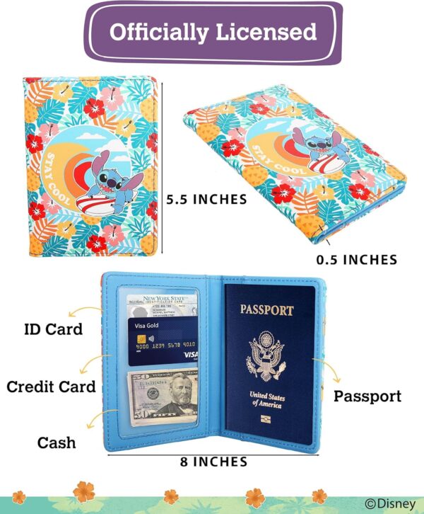 Disney Lilo & Stitch Passport Holder, Officially Licensed Passport Holder for Women, Travel Essentials for Women - Imagen 5