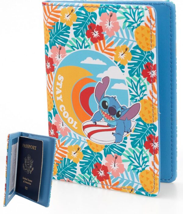 Disney Lilo & Stitch Passport Holder, Officially Licensed Passport Holder for Women, Travel Essentials for Women