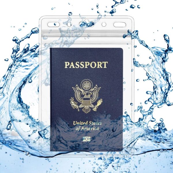 Claev Fast Seal Vertical 4x6 Passport & Card Holders (4x6 Extra Large (XXL), 250 Pack), Clear Waterproof ID Plastic Name Card Badge Holders for Travel, Conferences, Conventions - Imagen 4