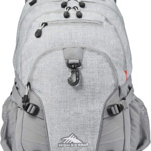 High Sierra Loop Backpack, Travel, or Work Bookbag with tablet sleeve, One Size, Silver Heather