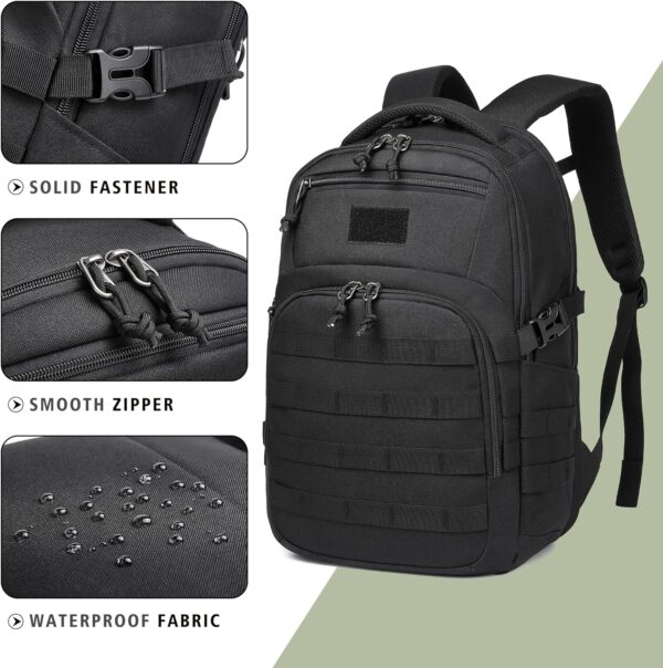 Wotony Military tactical backpack, backpack for men black tactical backpack small tactical backpack assault bag - Imagen 4