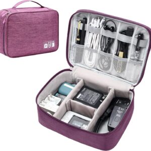 Electronics Organizer Travel Universal Cable Organizer Bag Waterproof Electronics Accessories Storage Cases for Cable, Charger, Phone, USB, SD Card, Hard Drives, Power Bank, Cords