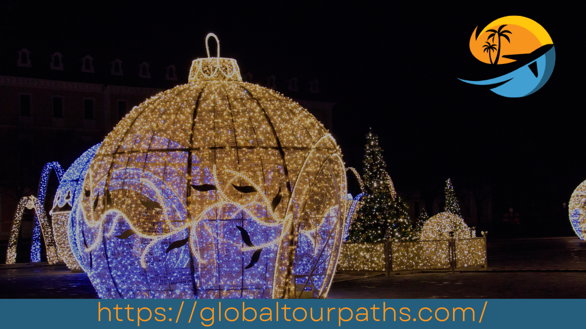 Historic European city square illuminated with dazzling Christmas lights