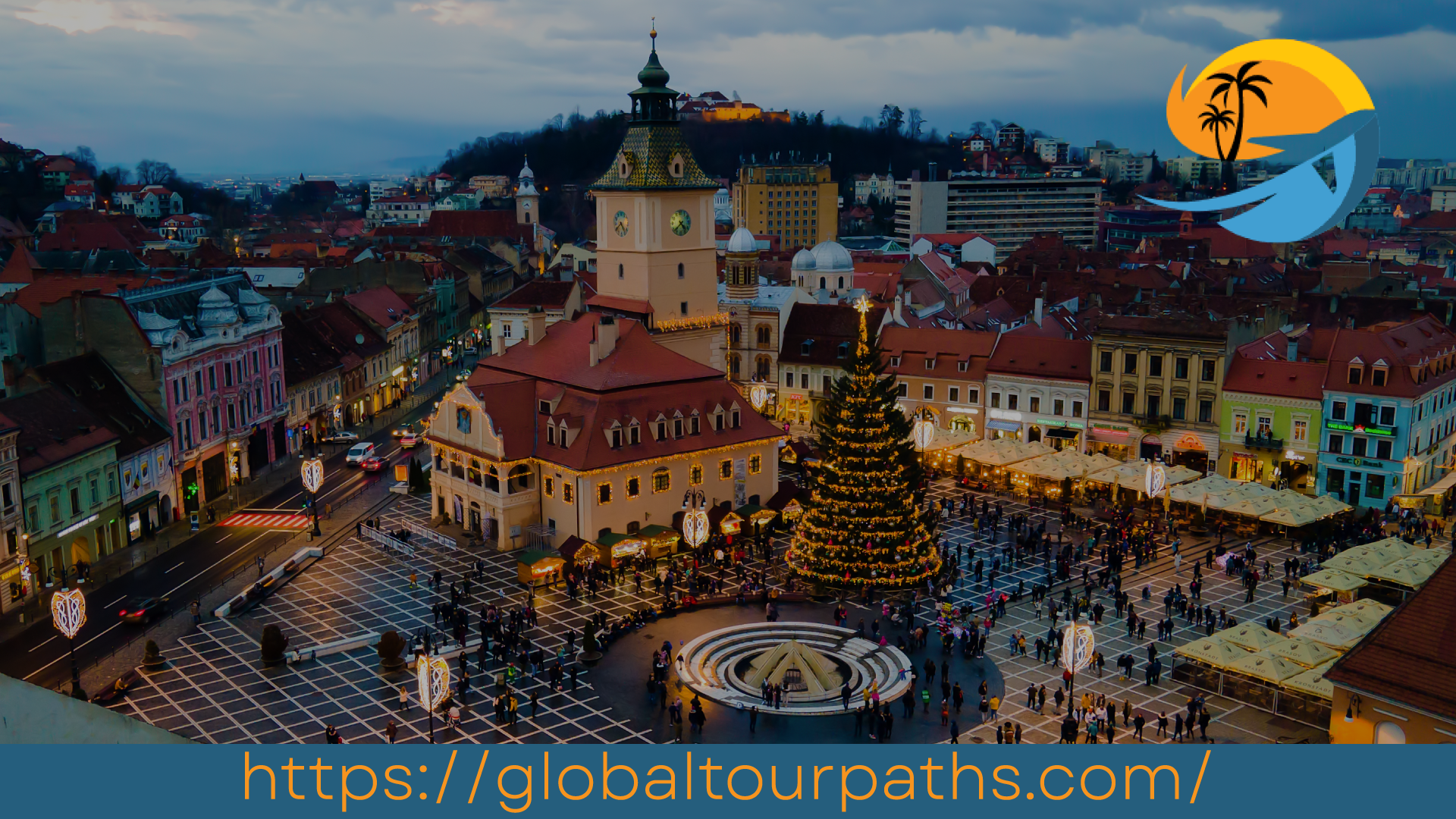 Prague’s Old Town Square featuring a giant Christmas tree