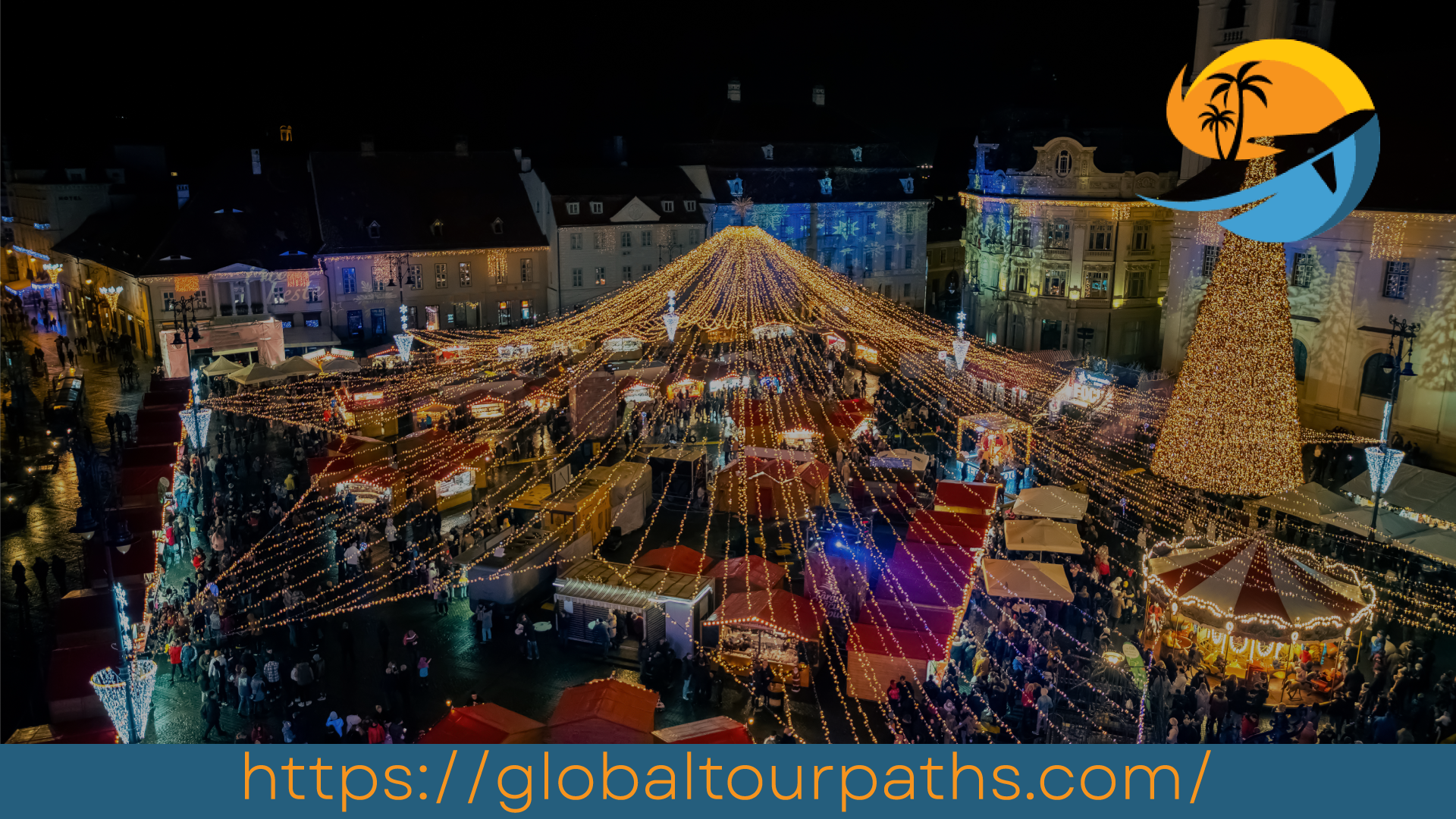 Salzburg Christmas market surrounded by traditional Austrian architecture