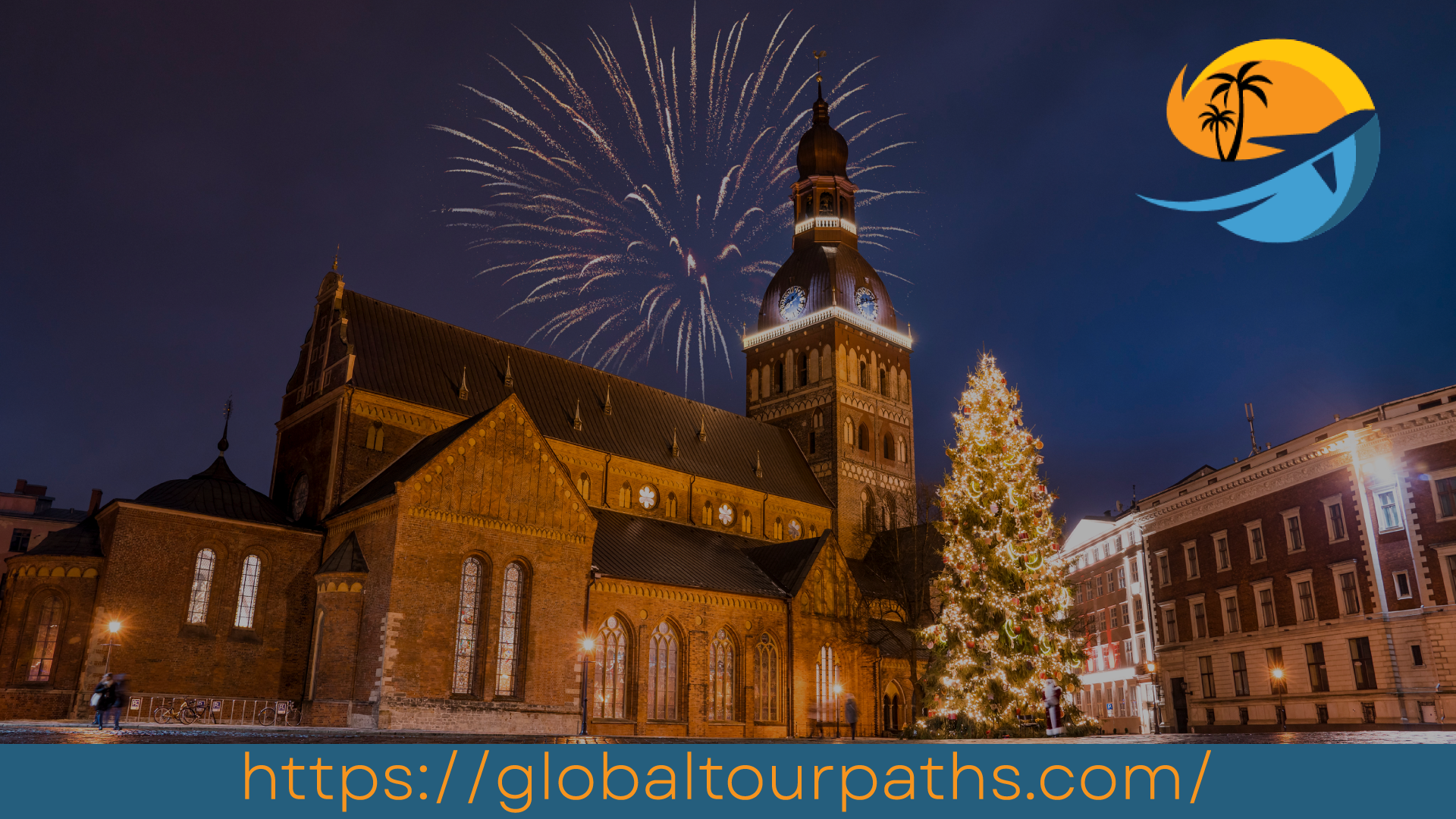 Tallinn’s medieval town square decorated with Christmas lights