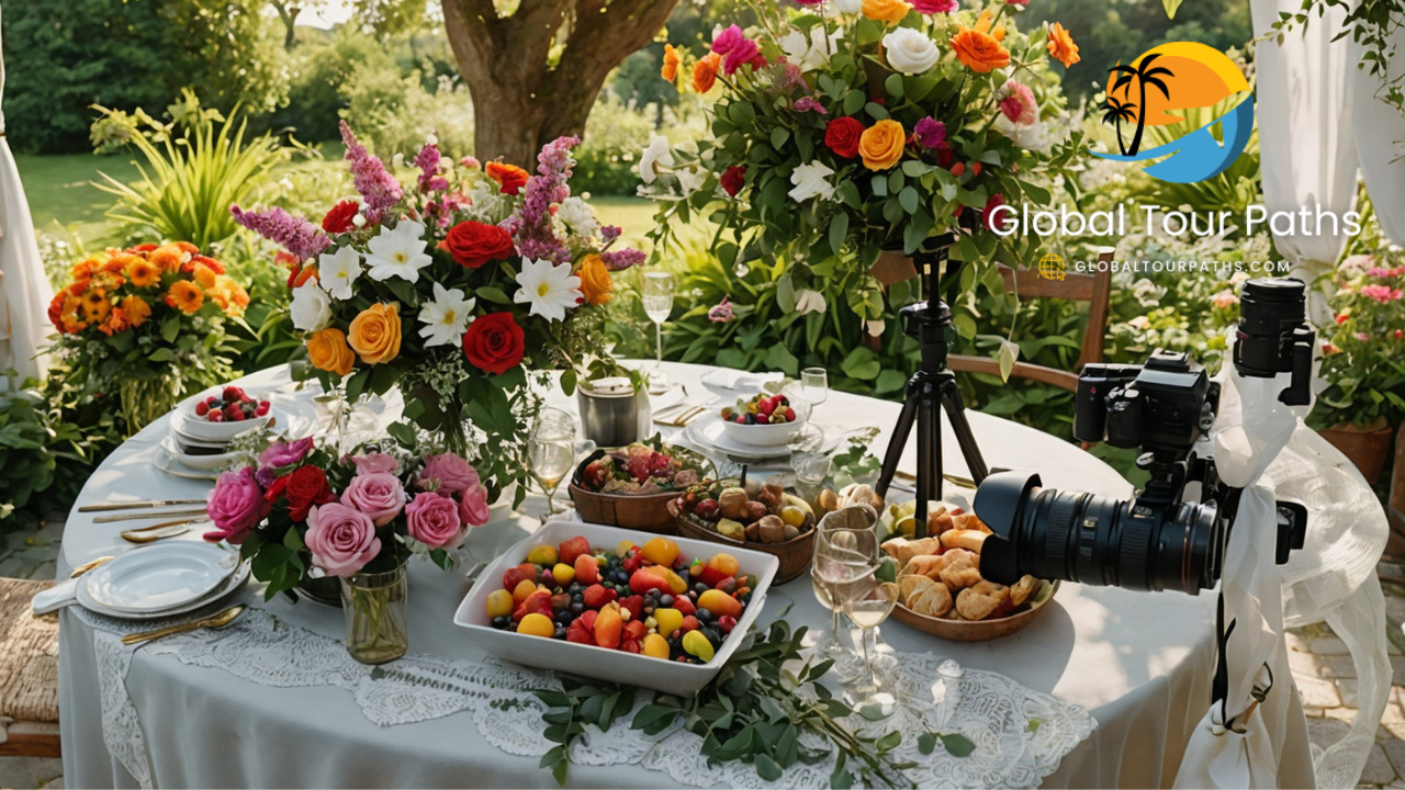 Natural wedding decor with local flowers and candles